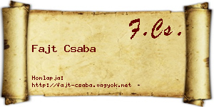 Fajt Csaba névjegykártya